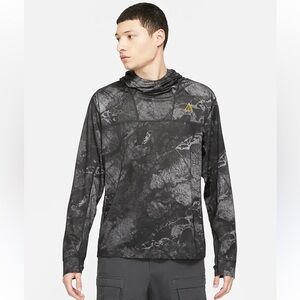 Nike Men's ACG Dri-FIT ADV UV "Lava Tree" Allover Print Hoodie in Black